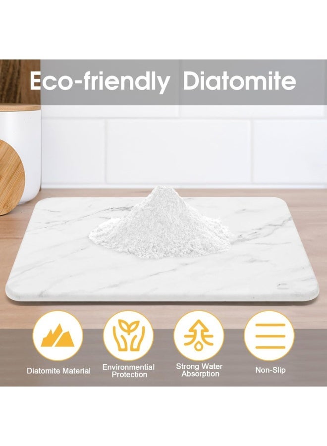 Water Absorbing Stone Dish Drying Mats for Kitchen Counter, Quick Dry Diatomaceous Earth Sink Tray Mat for Dish Bottles Cups, Bathrooms Multi-Room Use - Image 4